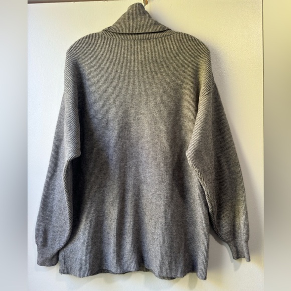 Free People Women’s Gray Oversized Softly Structured Knit Tunic Sweater Sz S - Picture 9 of 10